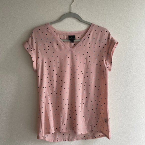 Worthington by Macy's XS Pink Polka Dot Blouse - Picture 1 of 2